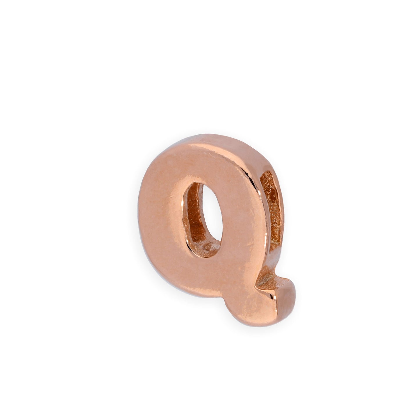 Rose Gold Plated Sterling Silver Alphabet Letter Threader Bead Charm A - Z