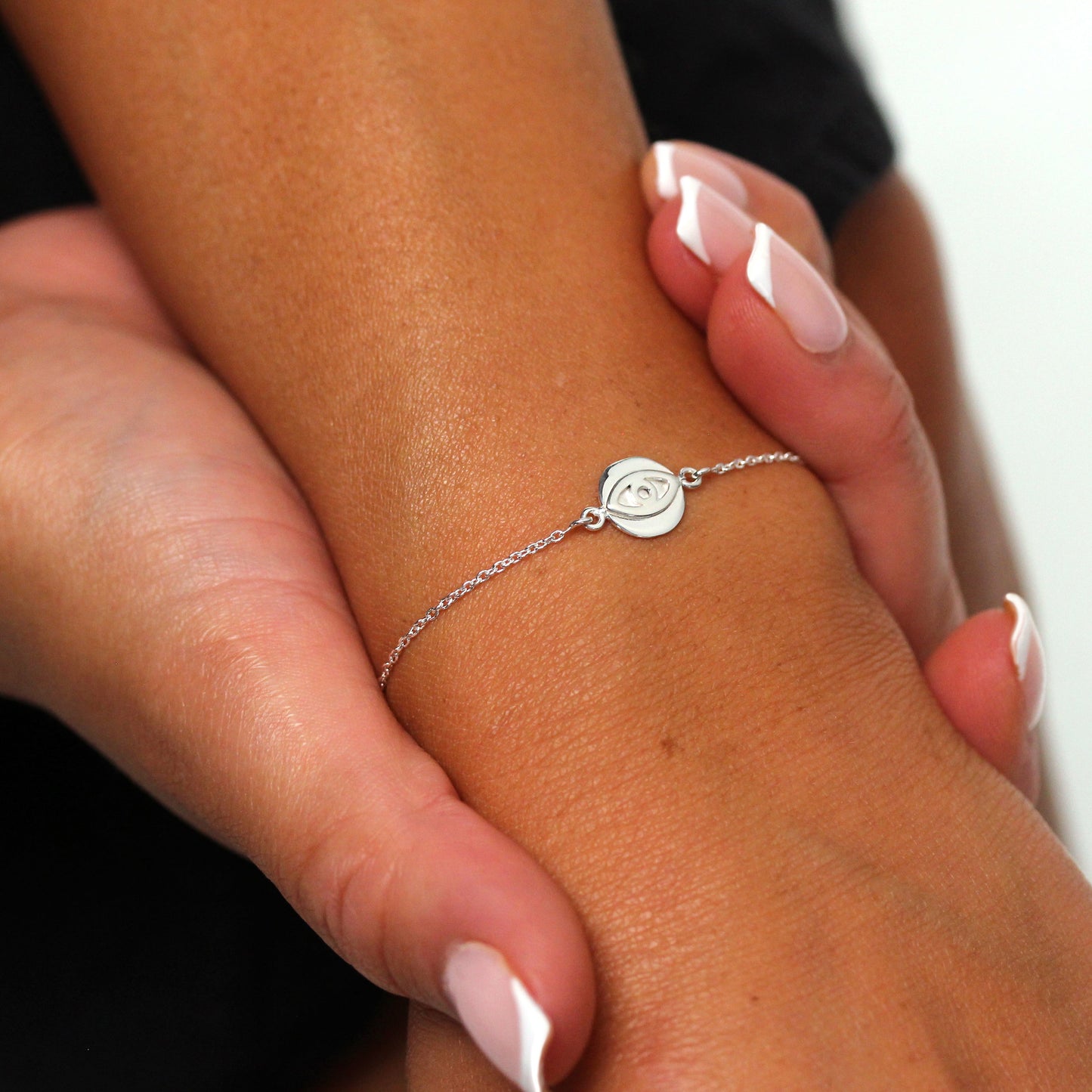 Sterling Silver 7 Inch Evil Eye Bracelet