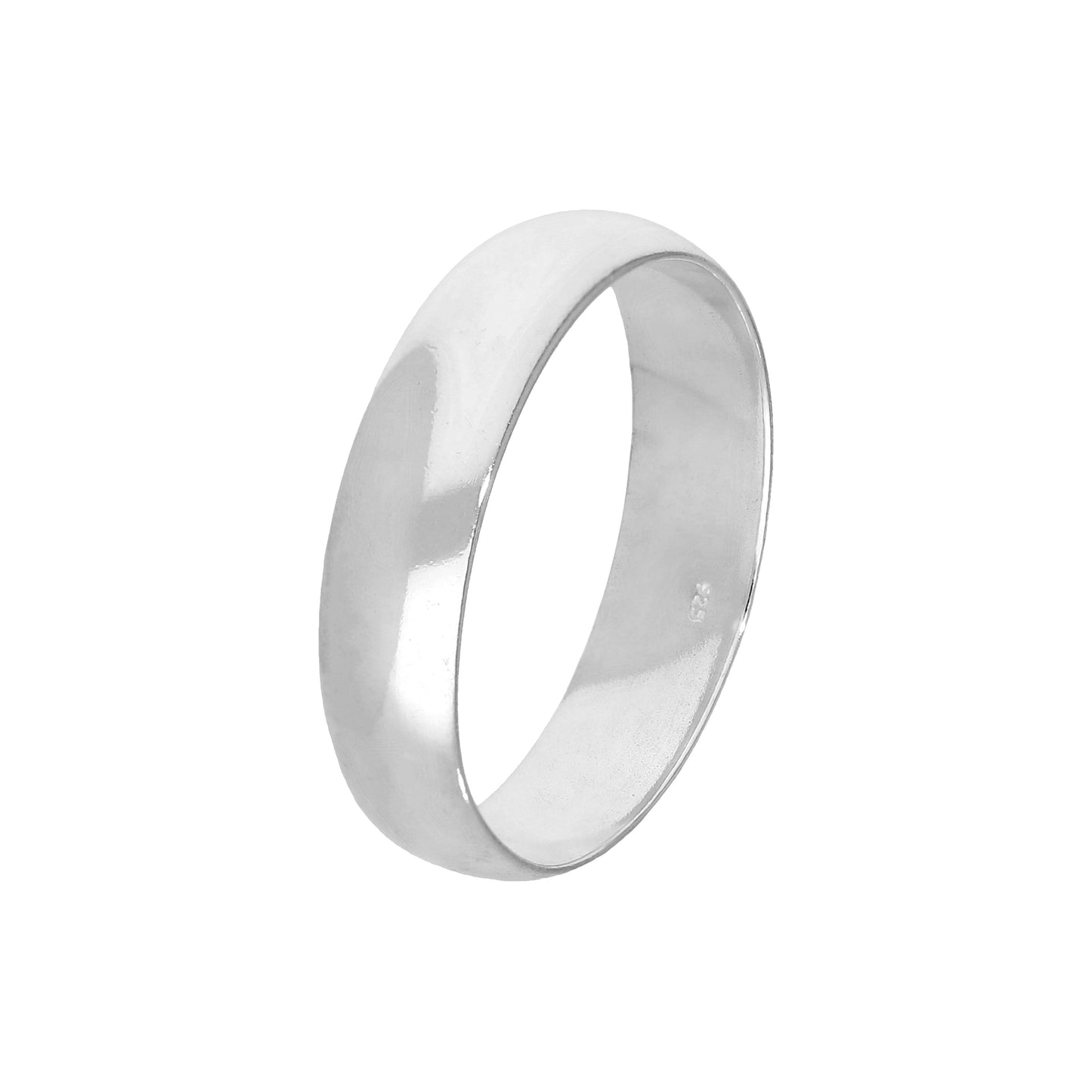 Sterling Silver 5mm Wedding Band Ring Size I - Z+2