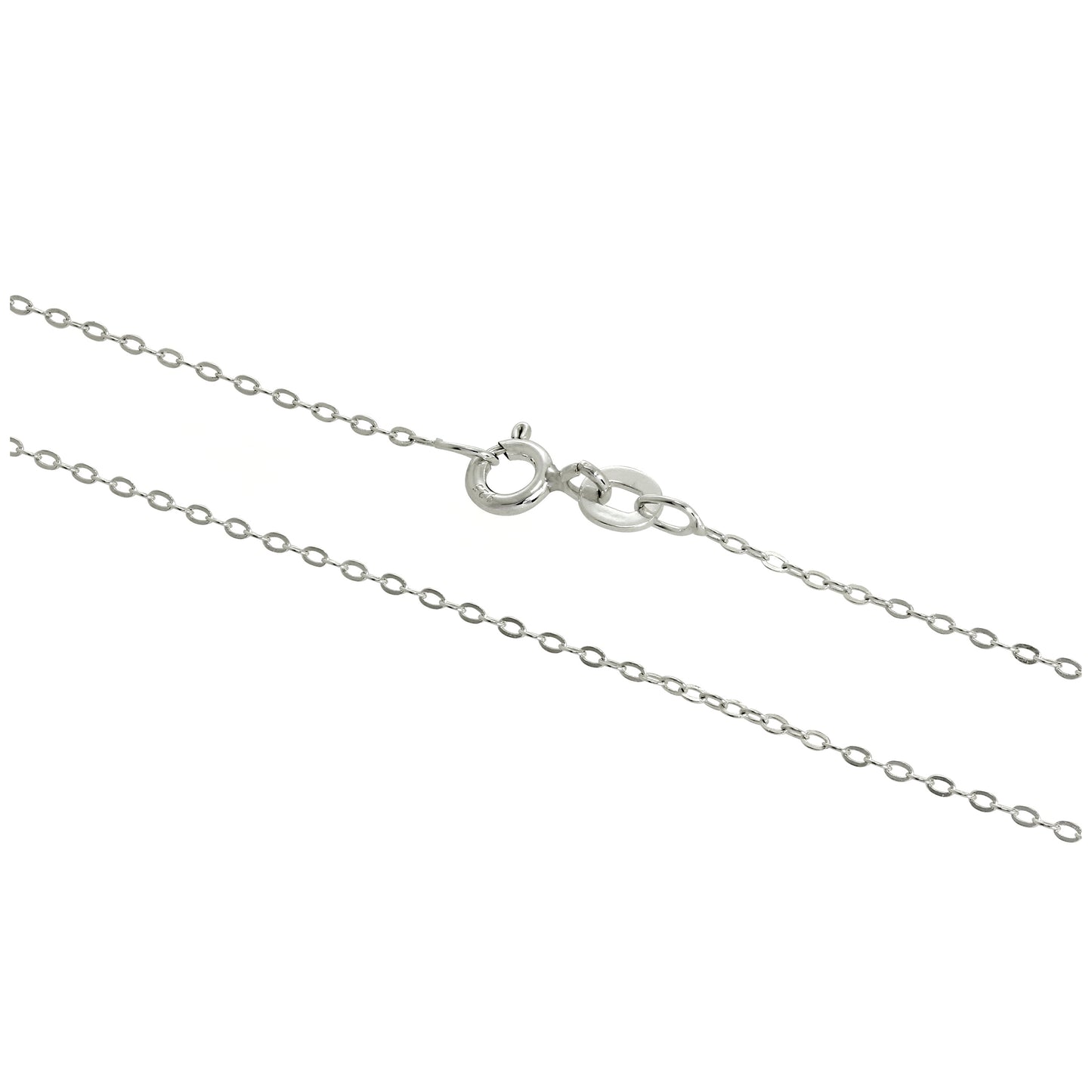 Sterling Silver 1mm Flat Cable Chain 14 - 28 Inches