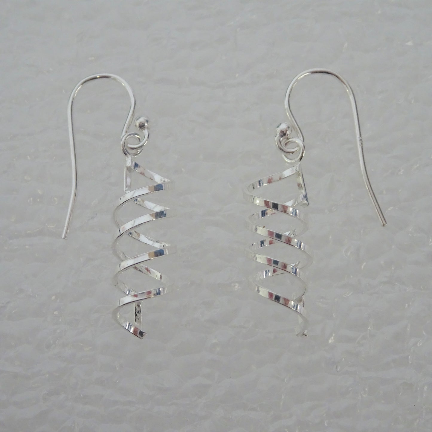 Sterling Silver Corkscrew Swirl Fish Hook Earrings