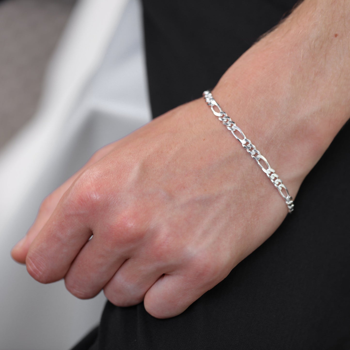 Sterling Silver Diamond Cut Open 5mm Curb Bracelet 7 - 8 Inches