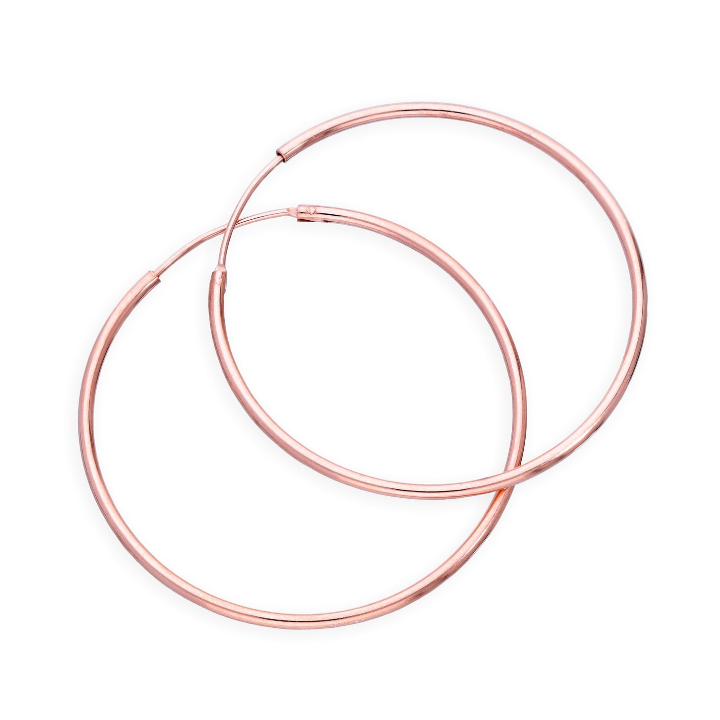 Rose Gold Plated Sterling Silver Lightweight Sleeper Hoops 8mm - 35mm