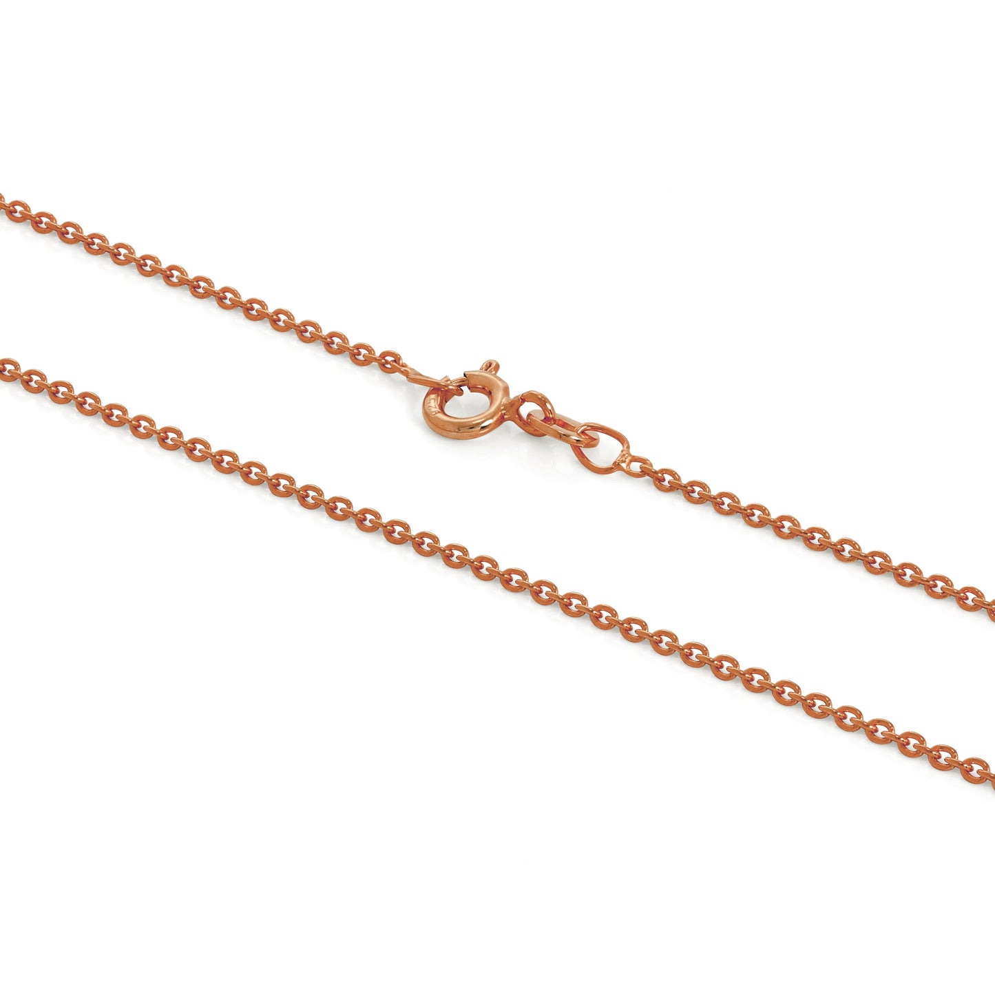 Rose Gold Plated Sterling Silver 1mm Belcher Chain 16 - 24 Inches