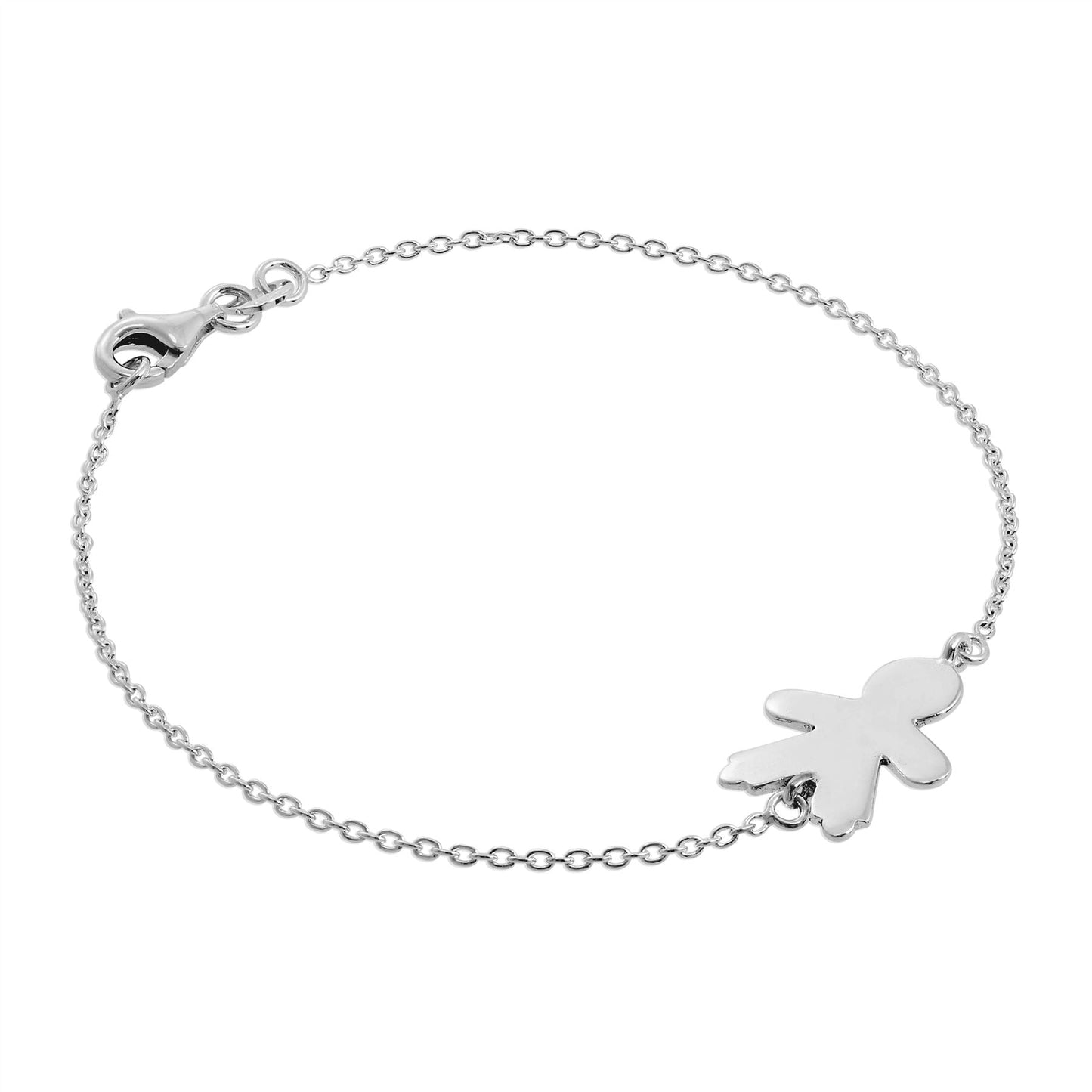 Sterling Silver Ragdoll Boy Bracelet 7 Inches