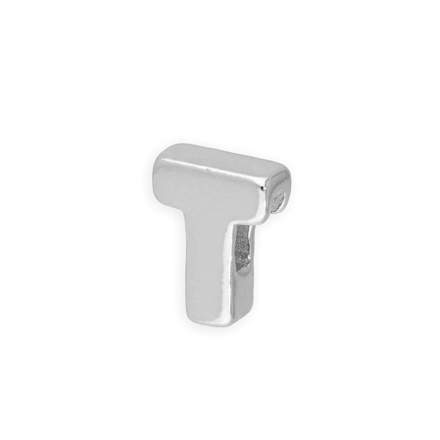 Sterling Silver Alphabet Letter Threader Bead A - Z