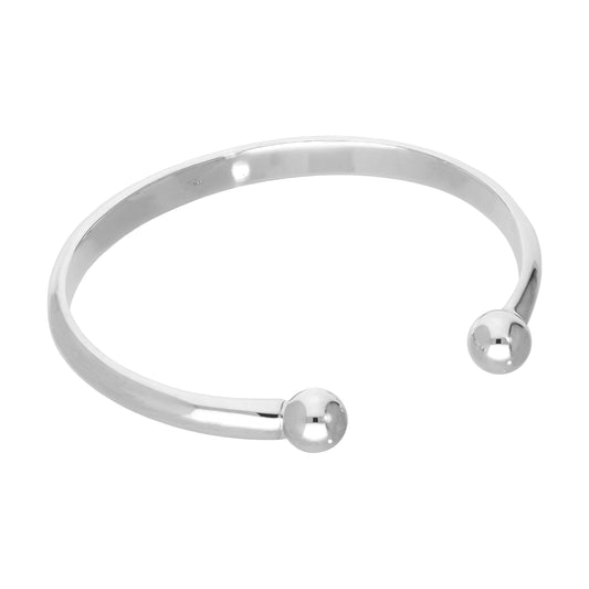 Sterling Silver Mens Thick Heavy 71mm Torque Bangle