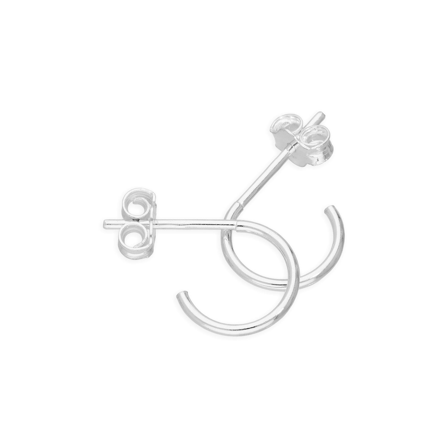 Sterling Silver Open 10mm Hoop Stud Earrings