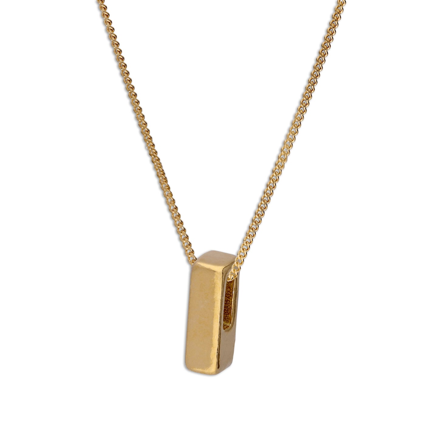 Gold Plated Sterling Silver Threader Letter I Bead Necklace 16 - 22 Inches