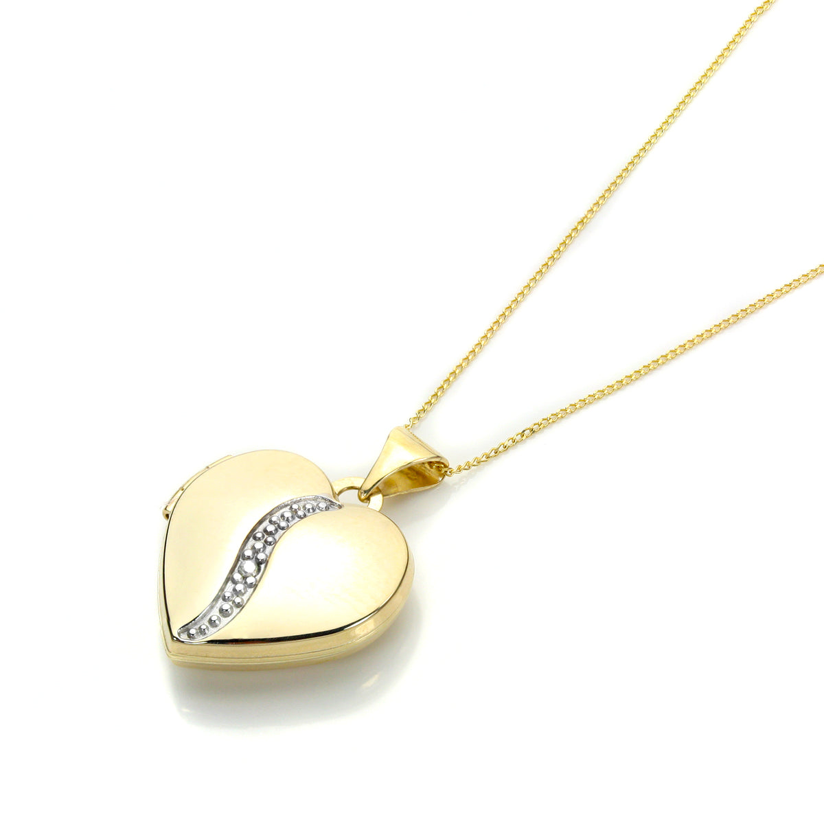 9ct Yellow Gold Diamond Heart Locket