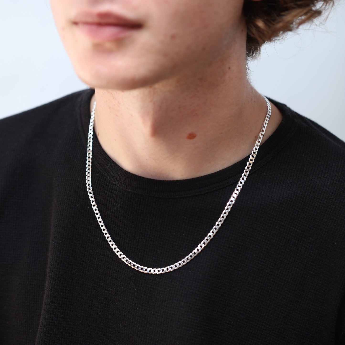 Sterling Silver Thick Curb Chain Bracelet or Necklace 7 - 28 Inches