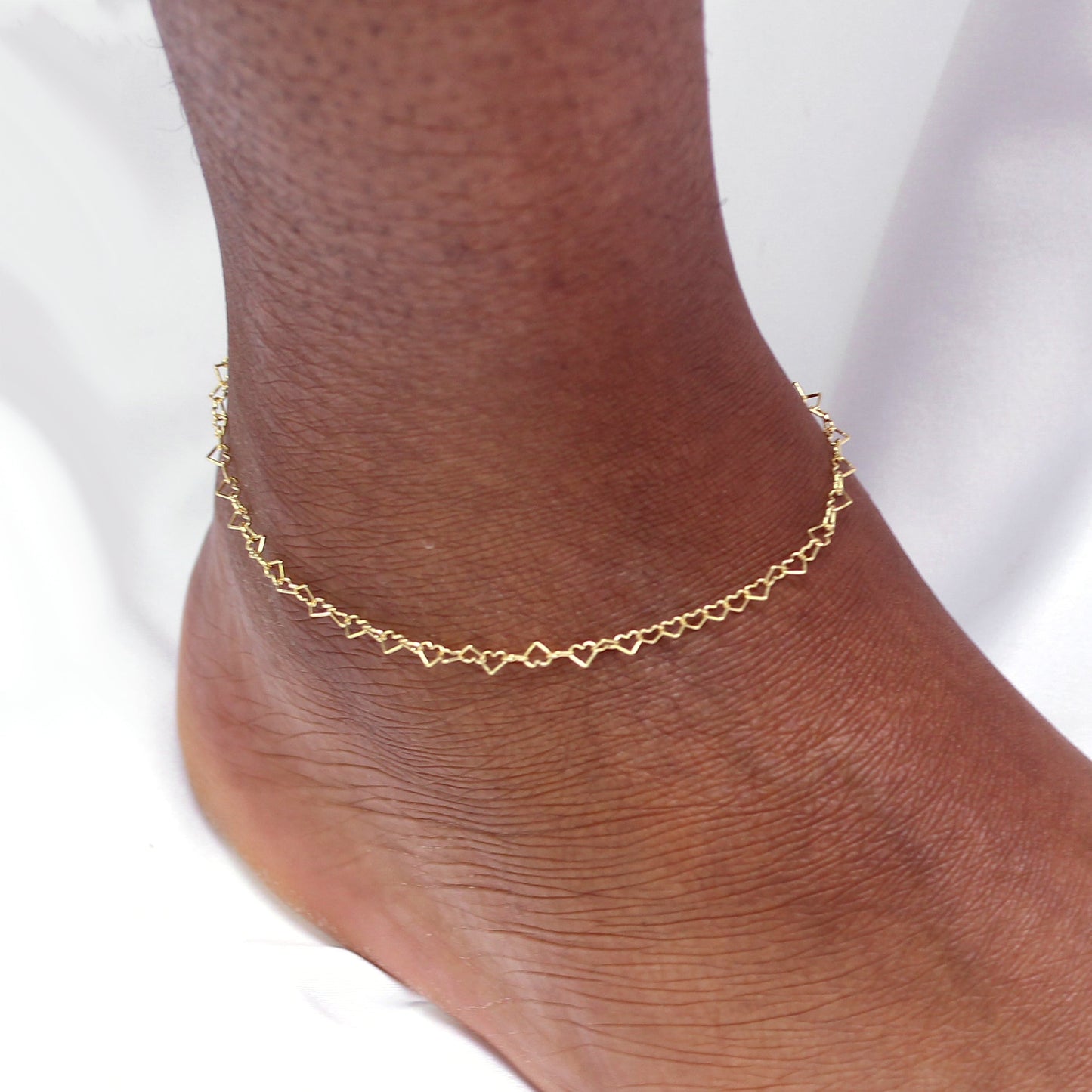 9ct Gold Open Hearts Anklet