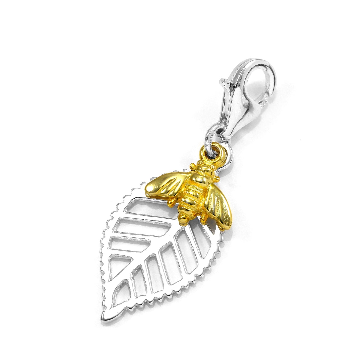 Abella Clip on Bee Charm in Sterling Silver