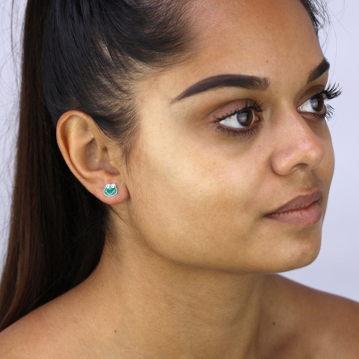 Sterling Silver Frog Stud Earrings