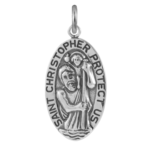 Sterling Silver Large St Christopher Charm