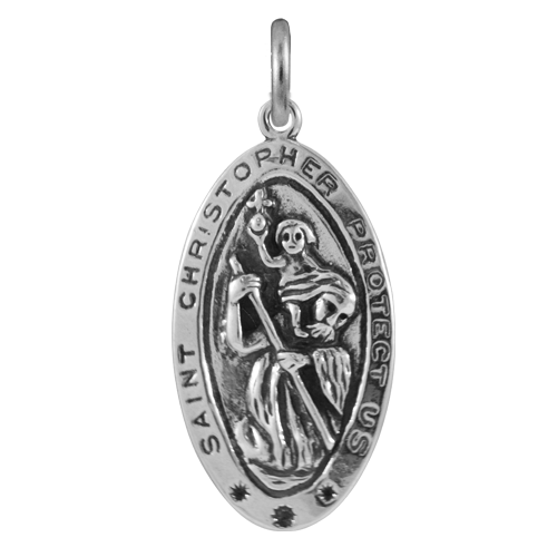 Sterling Silver St Christopher Medal Charm