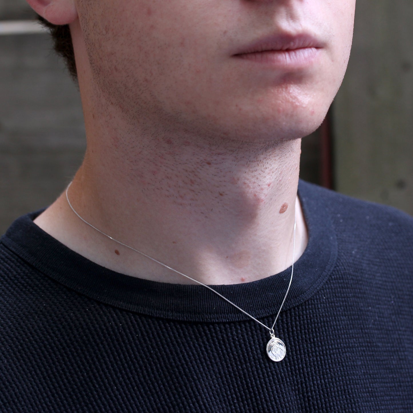 Personalised 9ct White Gold St Christopher Necklace