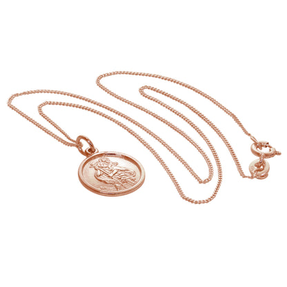 Personalised 9ct Rose Gold St Christopher Necklace