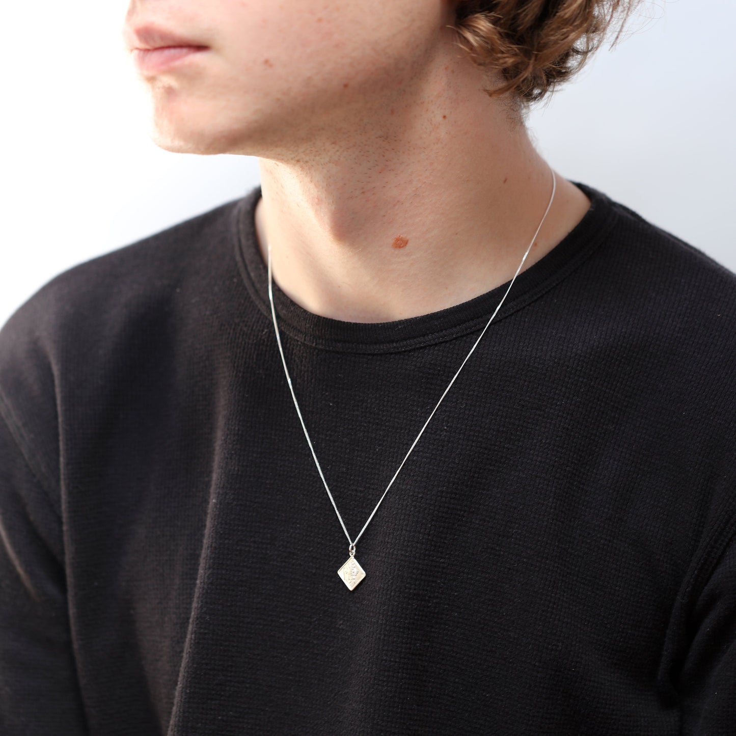 Sterling Silver Small Square Saint Christopher Pendant