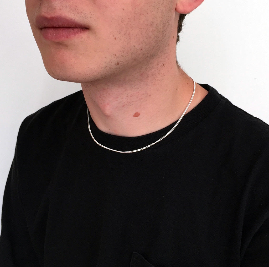 Sterling Silver Diamond Cut Curb Chain