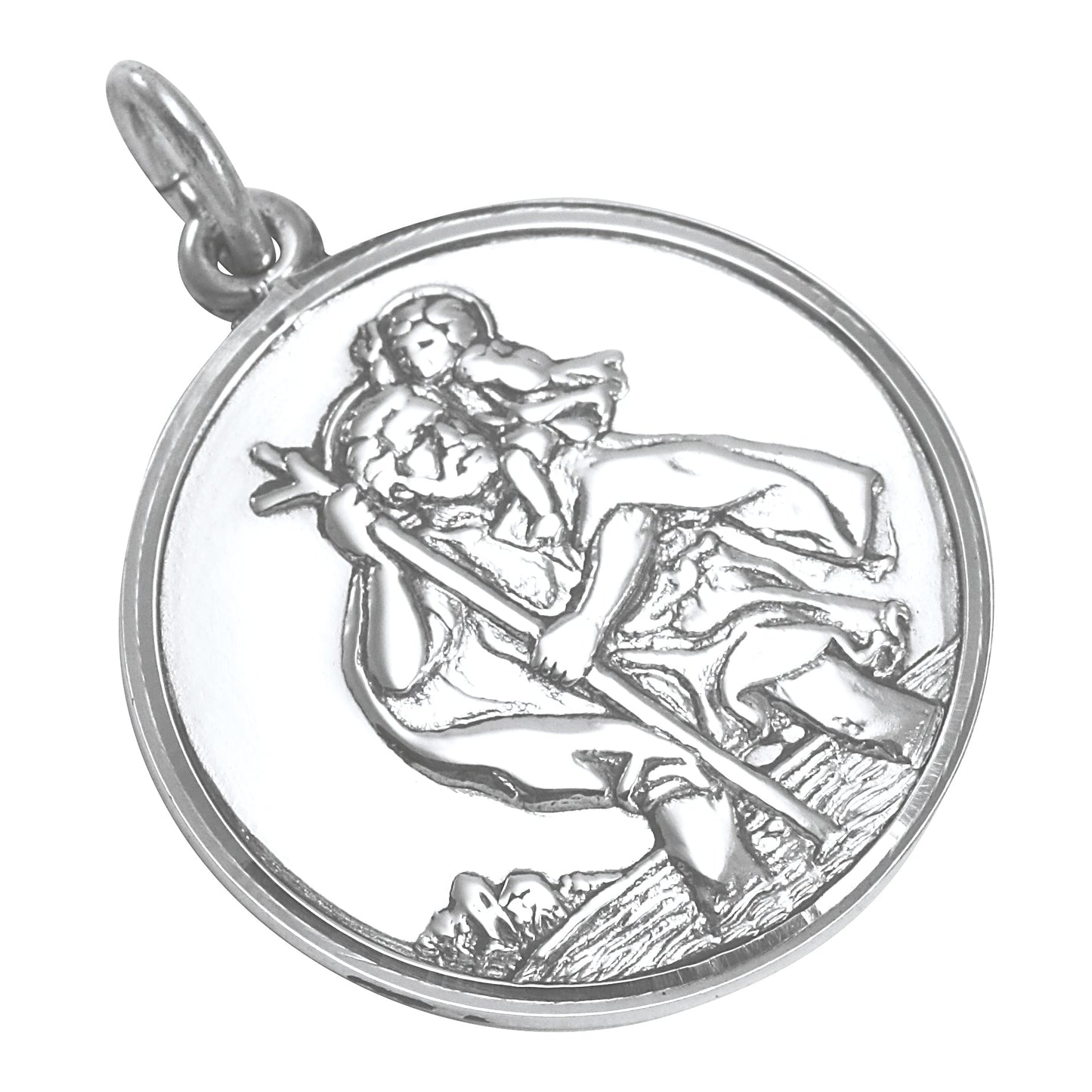 Sterling Silver St Christopher Pendant - Polished or Matt