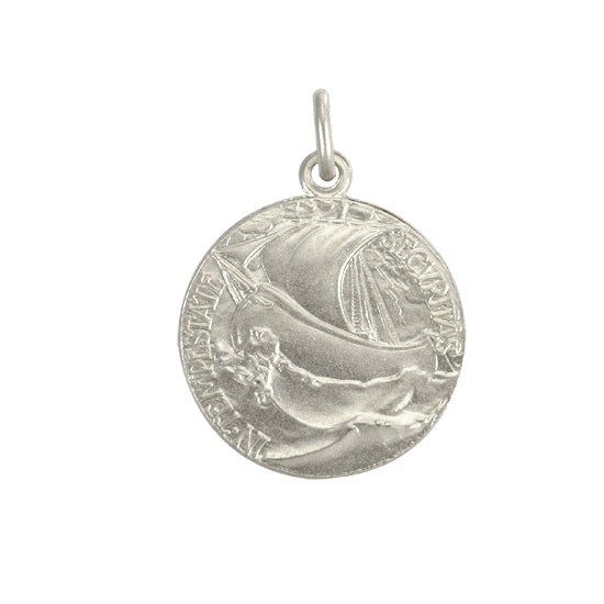 Sterling Silver Large Round St George Medal