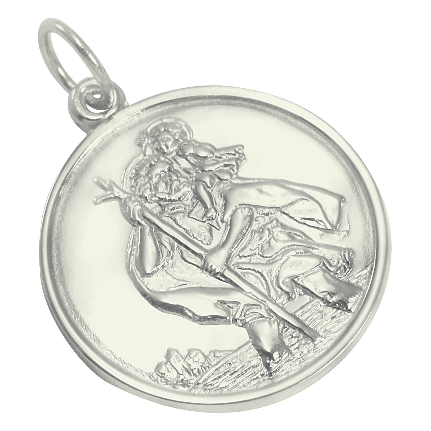 9ct White Gold St Christopher Pendant