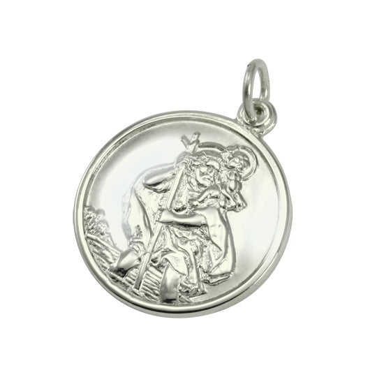 9ct White Gold St Christopher Pendant