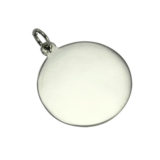 9ct White Gold St Christopher Pendant with Plain Back