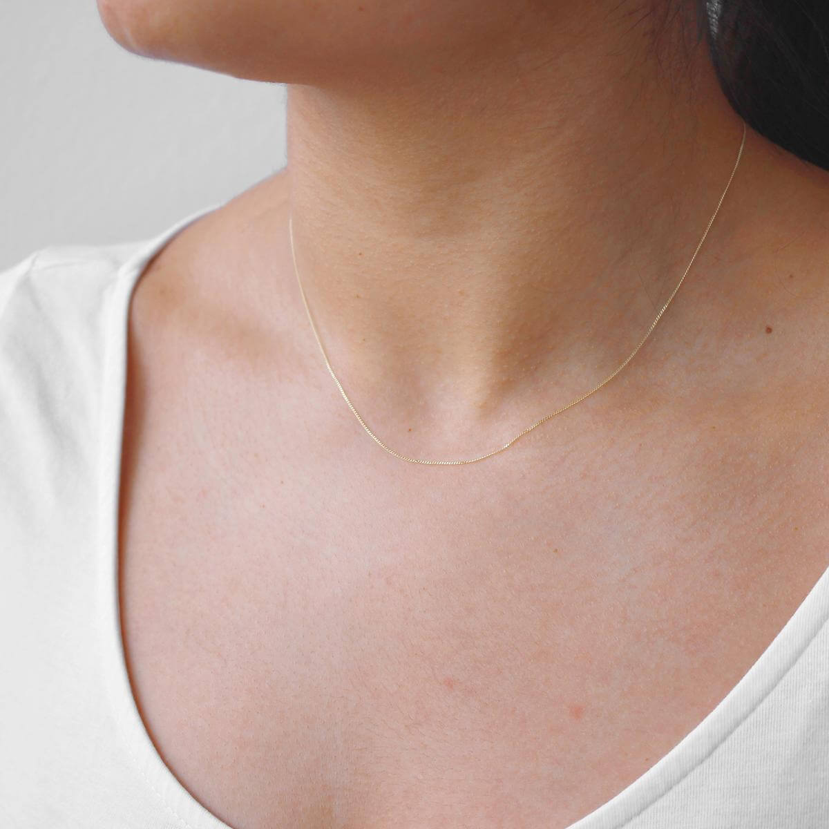 9ct Gold Diamond Cut Curb Chain Necklace