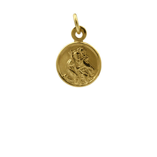 9ct Gold Small Round Saint Christopher Pendant