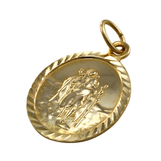9ct Gold Oval Saint Christopher Pendant