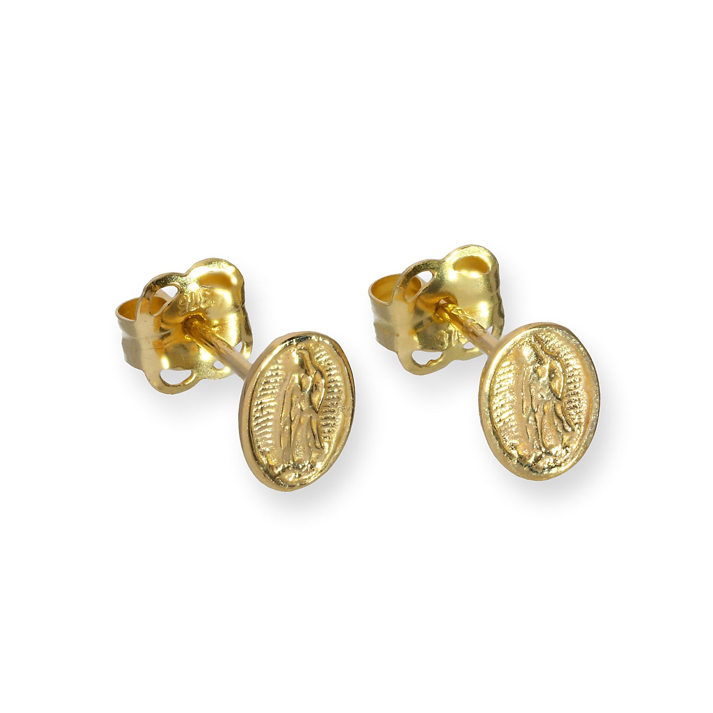 9ct Gold Blessed Virgin Mary Stud Earrings