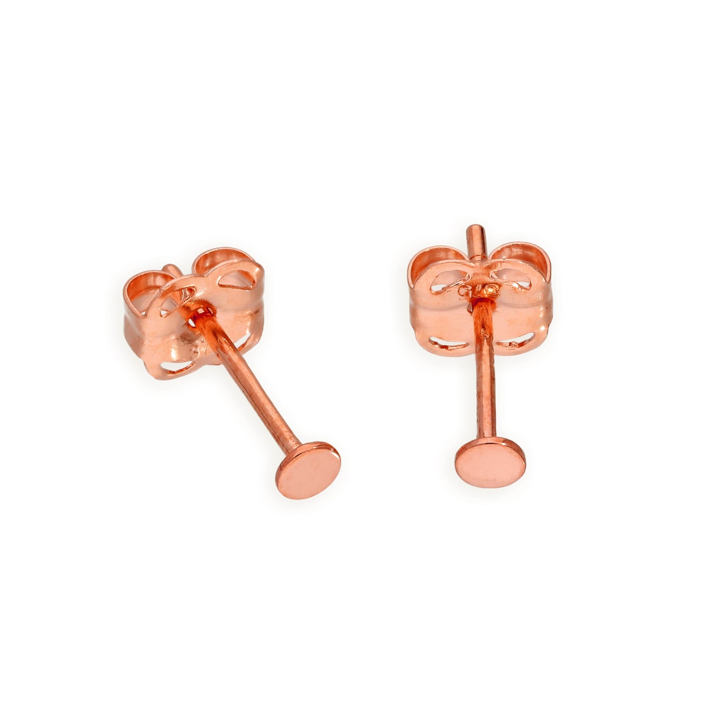 9ct Rose Gold 2mm Flat Circle Stud Earrings