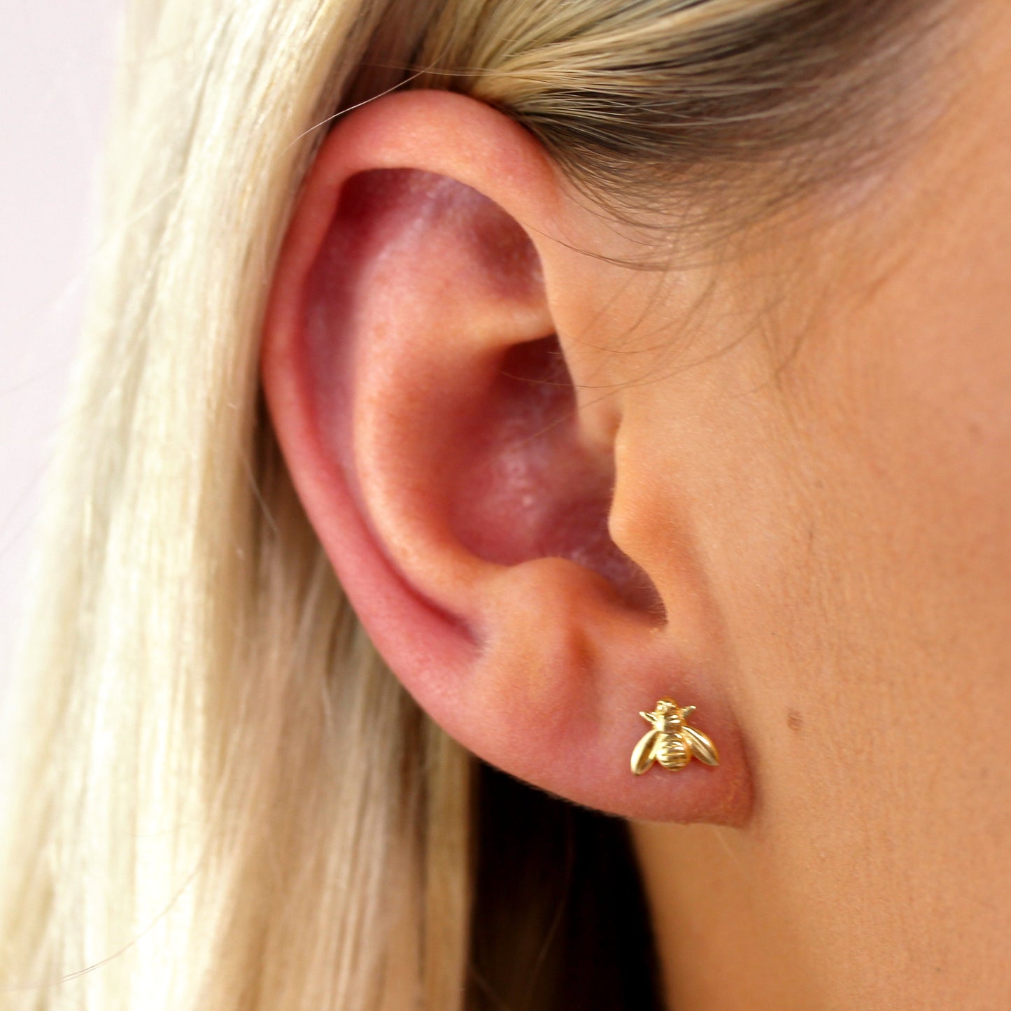 9ct Gold Bee Stud Earrings