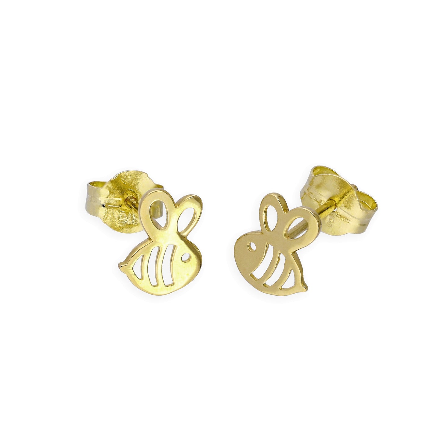 9ct Gold Cute Bumble Bee Stud Earrings