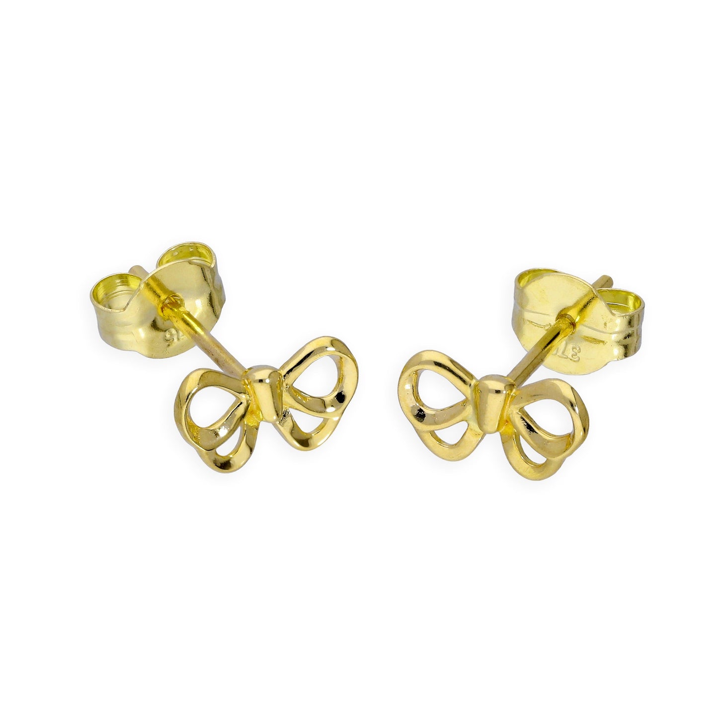 9ct Gold Ribbon Bow Stud Earrings