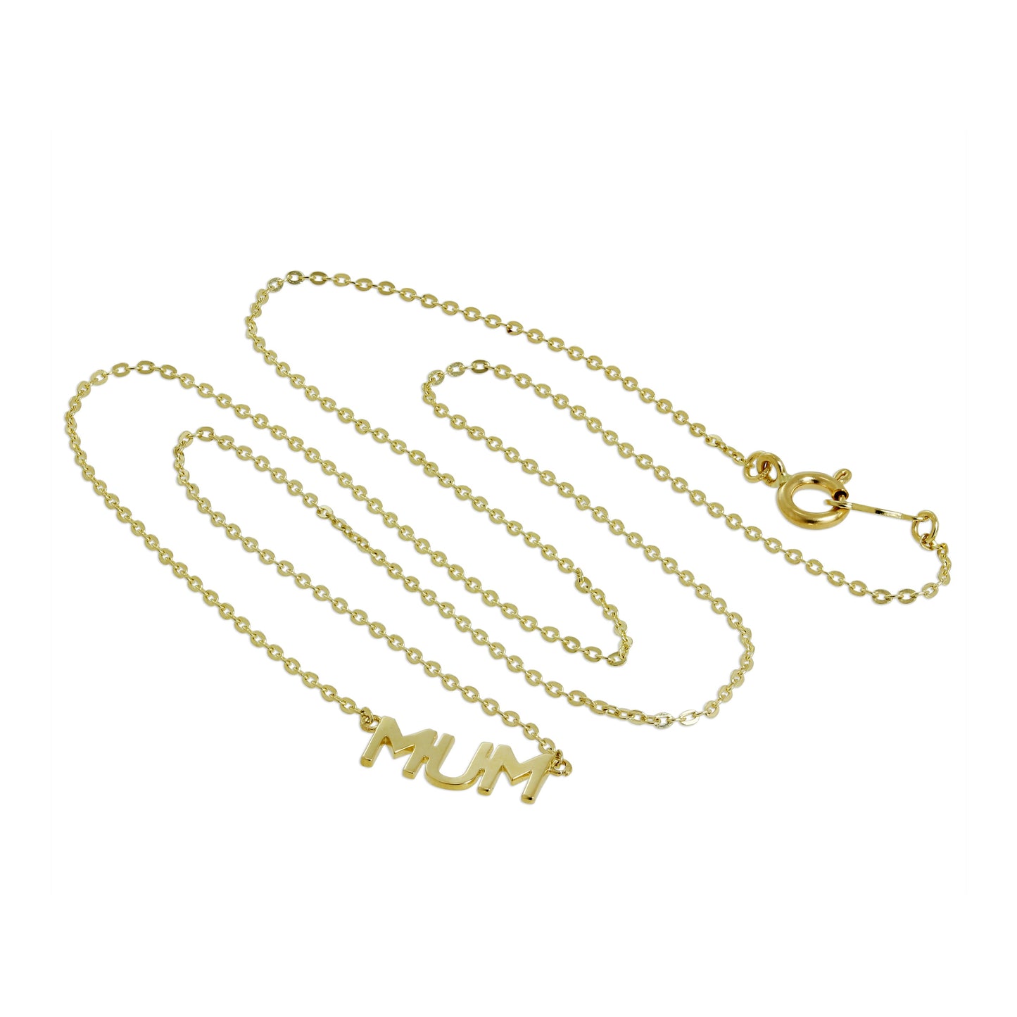 9ct Gold Mum Pendant with 16 Inch Chain