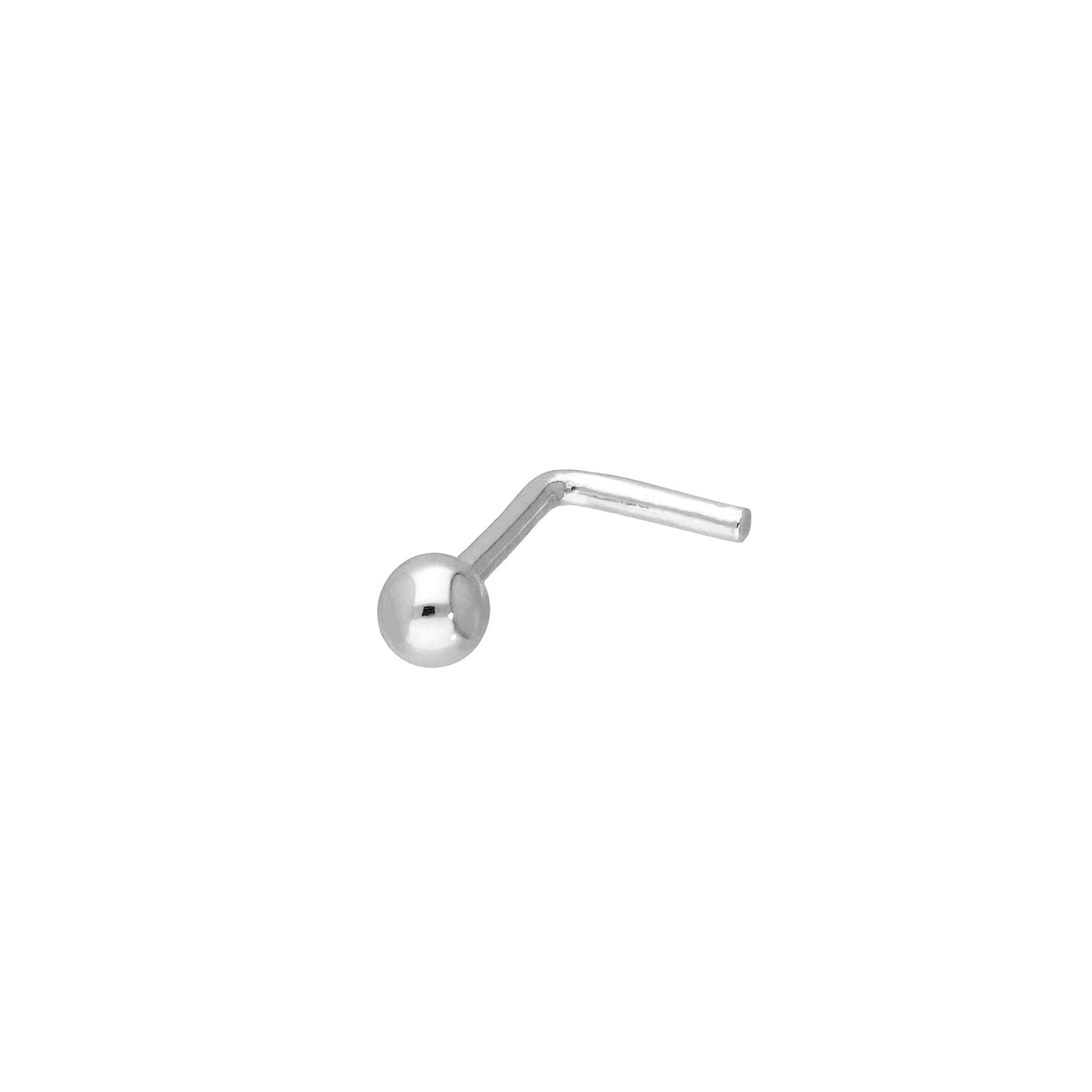 9ct White Gold 20Ga Nose Stud w 3mm Ball