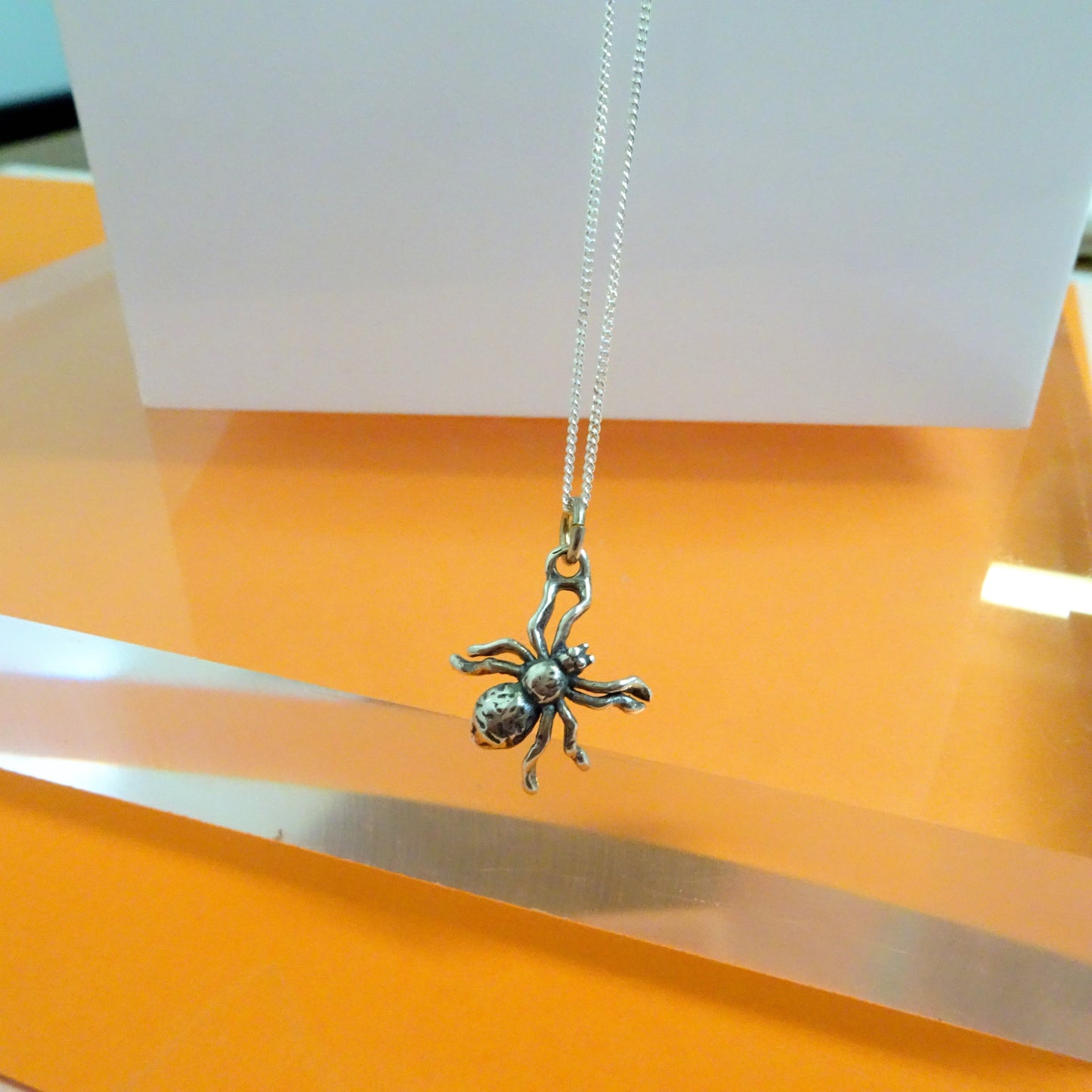 Sterling Silver Spider Necklace