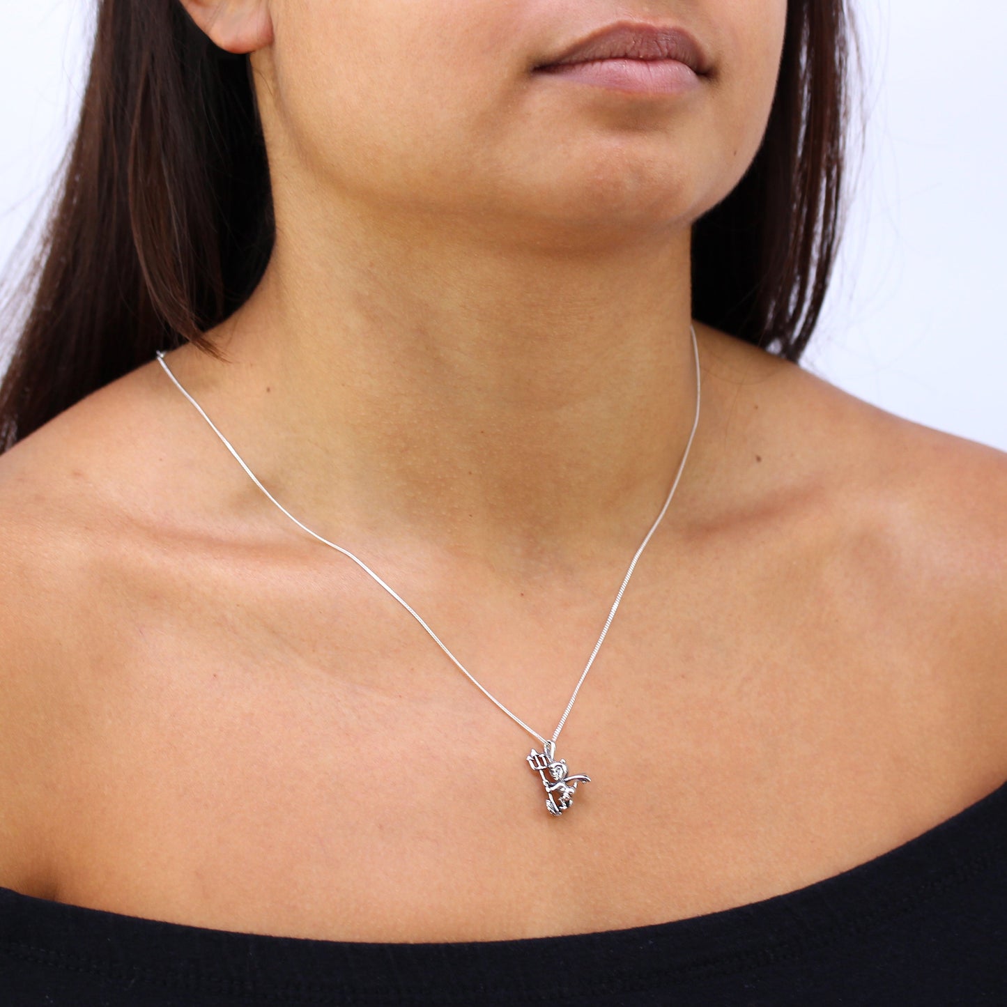 Sterling Silver Devil Necklace