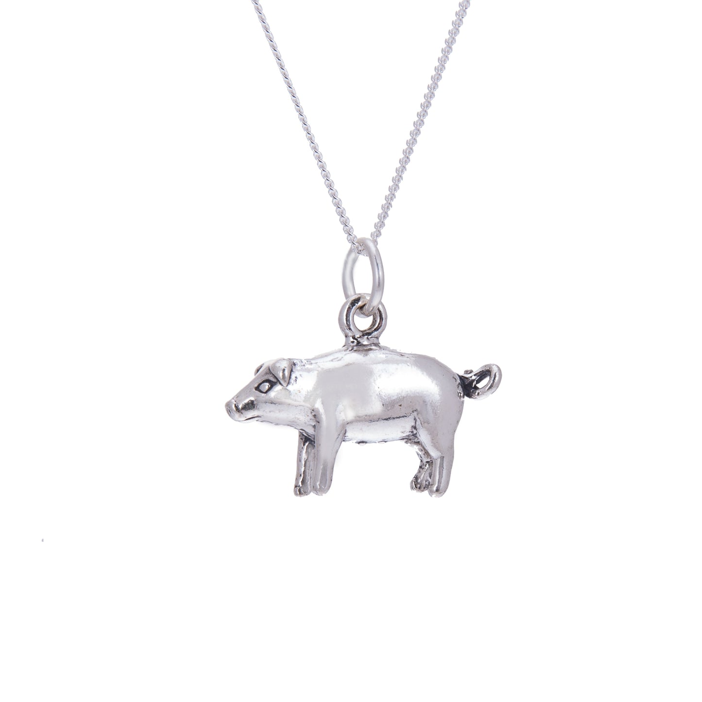 Sterling Silver Pig Necklace