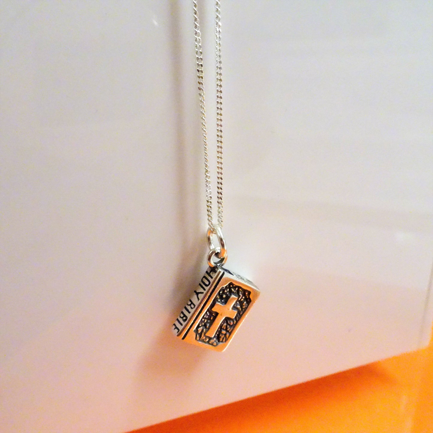 Sterling Silver Holy Bible Necklace