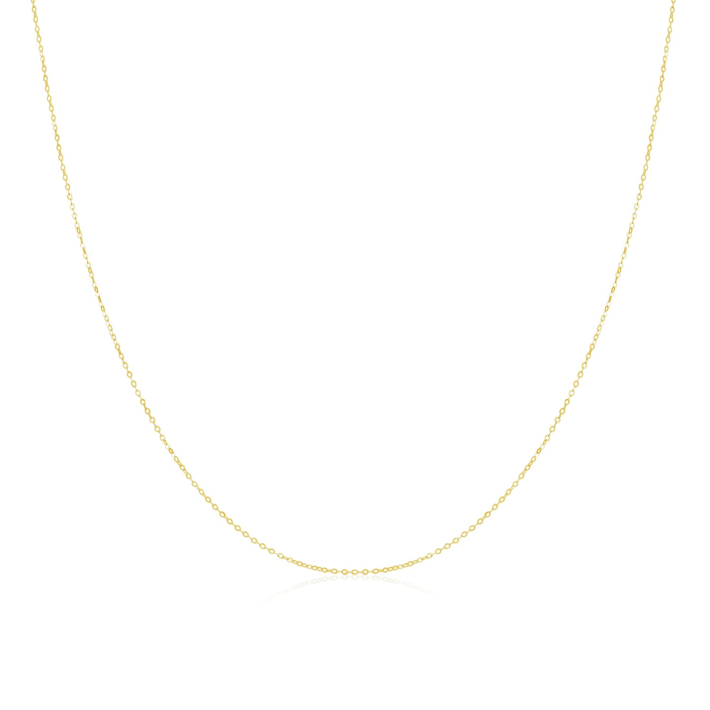 9ct Yellow Gold Hammered Trace Chain 16 - 24 Inches