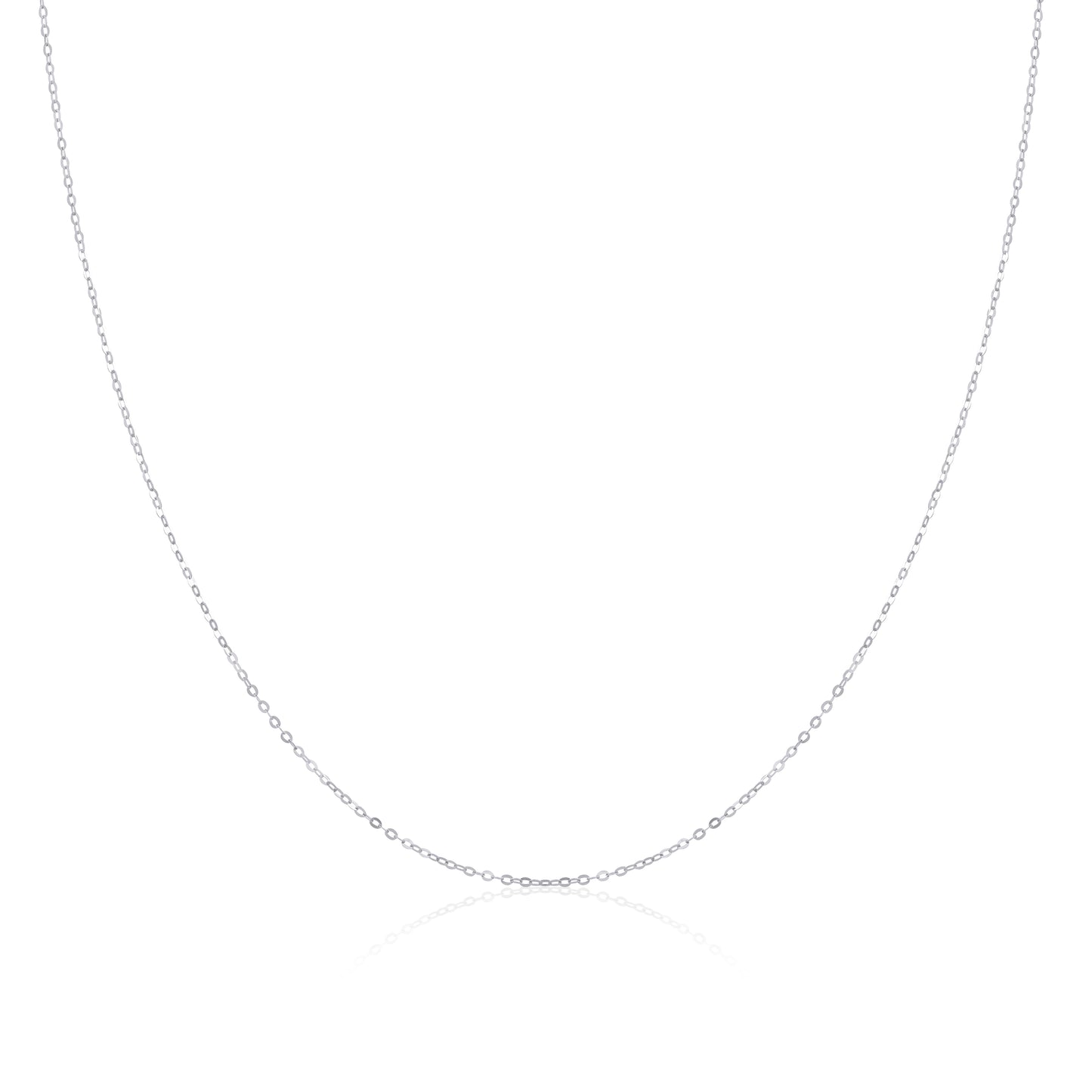 9ct White Gold Hammered Trace Chain 16 - 24 Inches