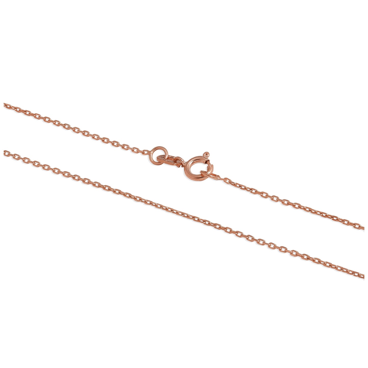 9ct Rose Gold Faceted Trace Chain Anklet 9 - 10.5 Inches
