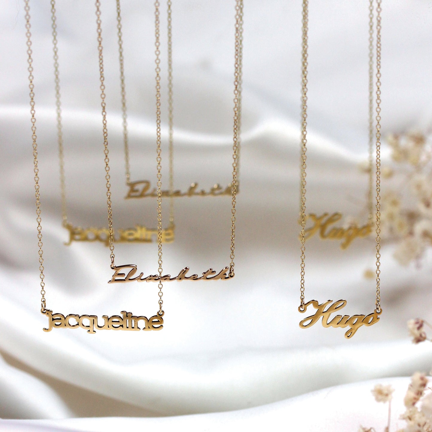 Personalised 9ct Gold Name Necklace