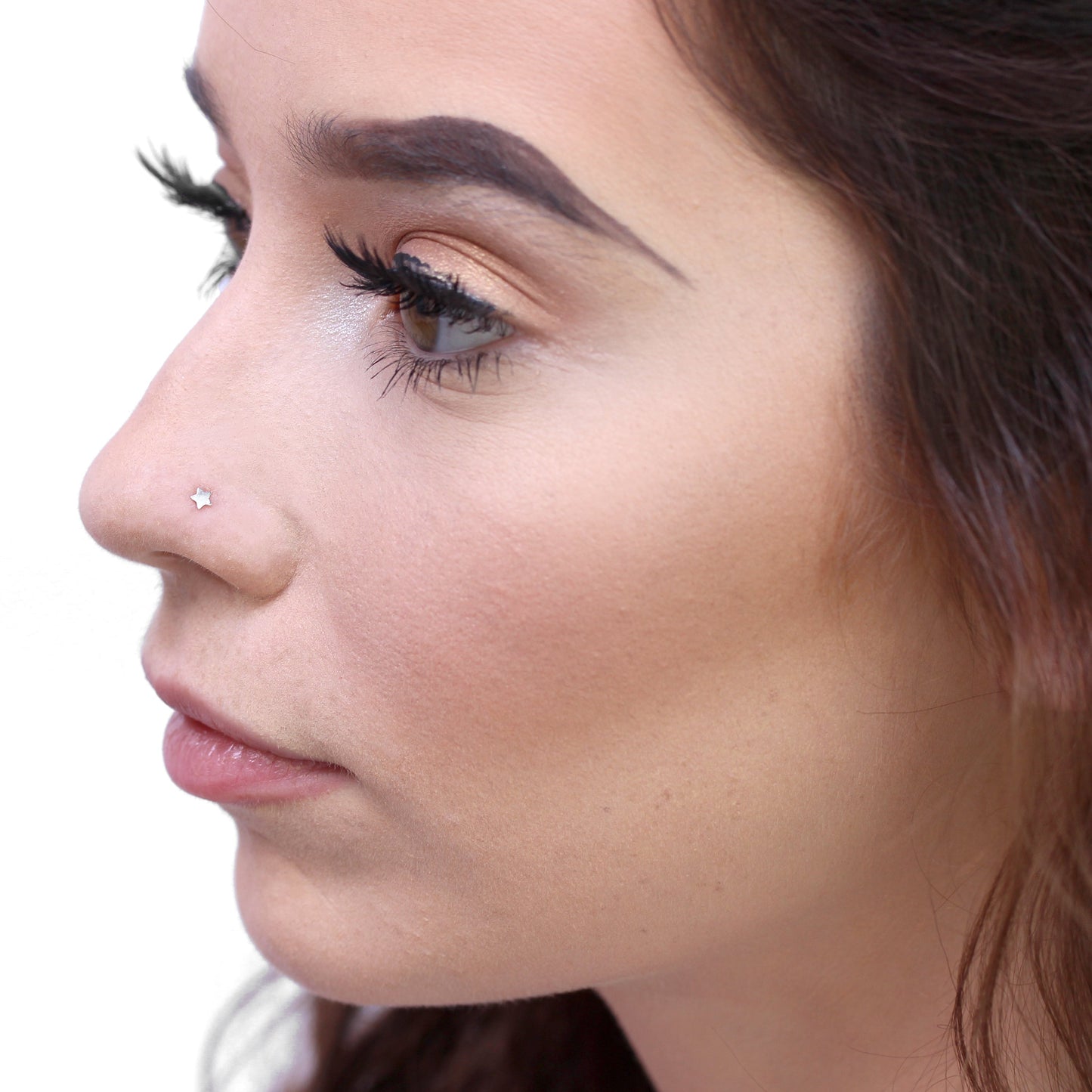 Sterling Silver 3mm Star L-Shaped Nose Stud