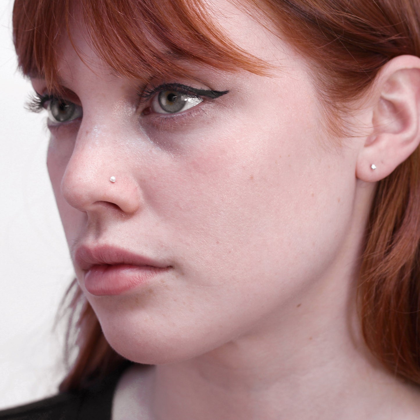 Sterling Silver 3mm Pearl L-Shaped Nose Stud