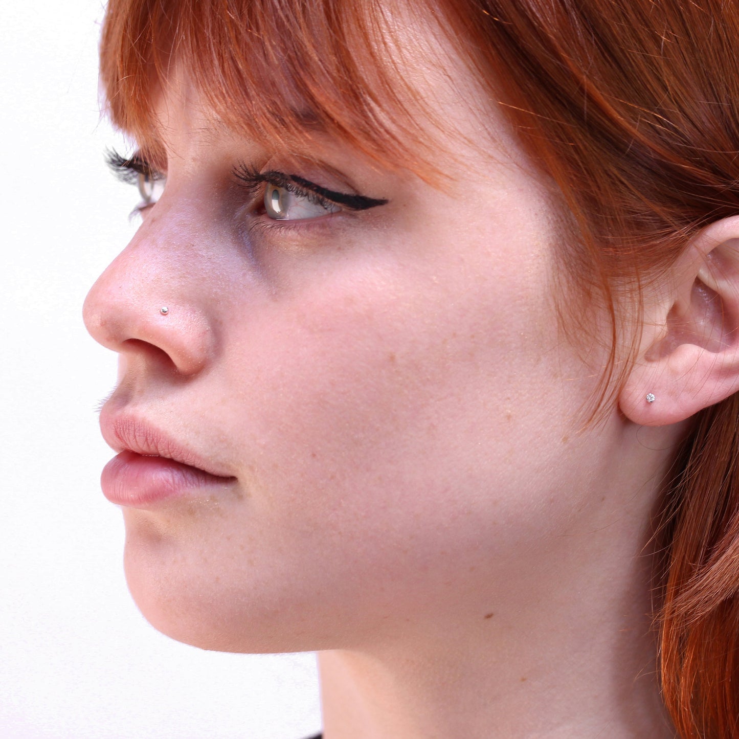 Sterling Silver Ball End L-Shaped Nose Stud